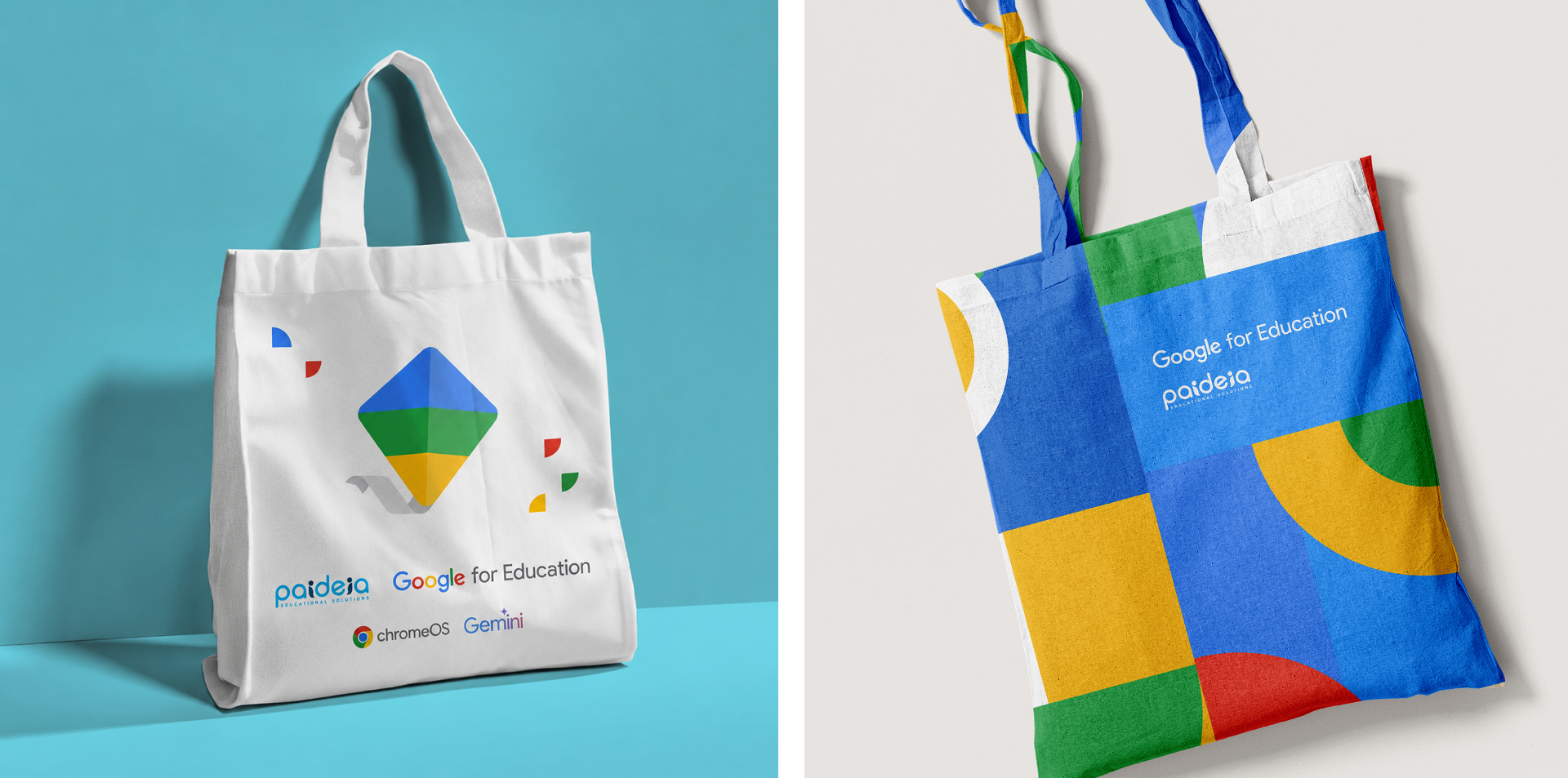 Paideia x Google branded tote bag collateral